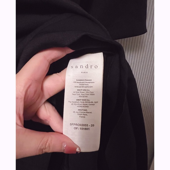 NWT Sandro Black Short Dress with Large Ruffled Peter Pan Collar - Picture 10 of 16